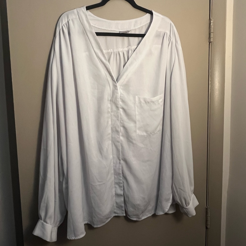 ASOS Curve White Chiffon Blouse, Size 24